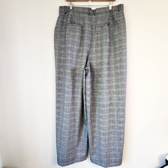 ModCloth Plus Size Wide Leg Plaid High Waist Trouser Pants Women 1X Pockets - Picture 9 of 16